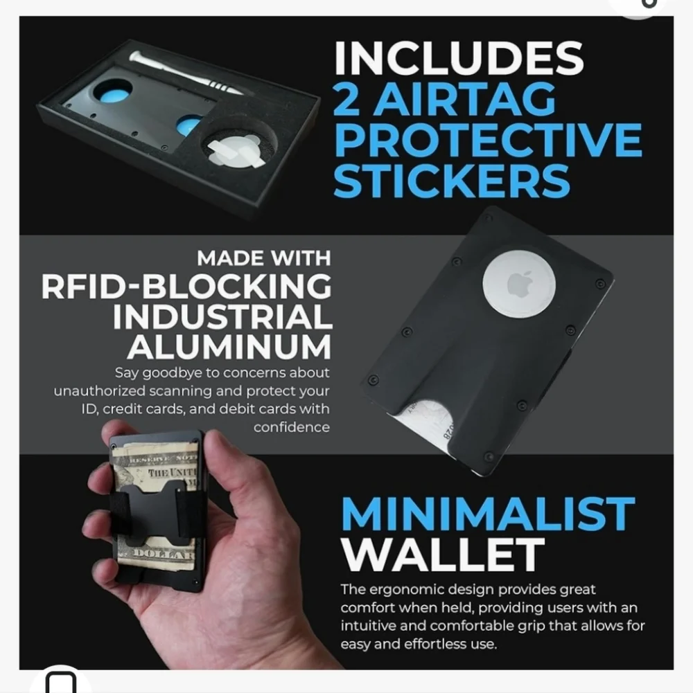 Airtag Wallet with Money Strap